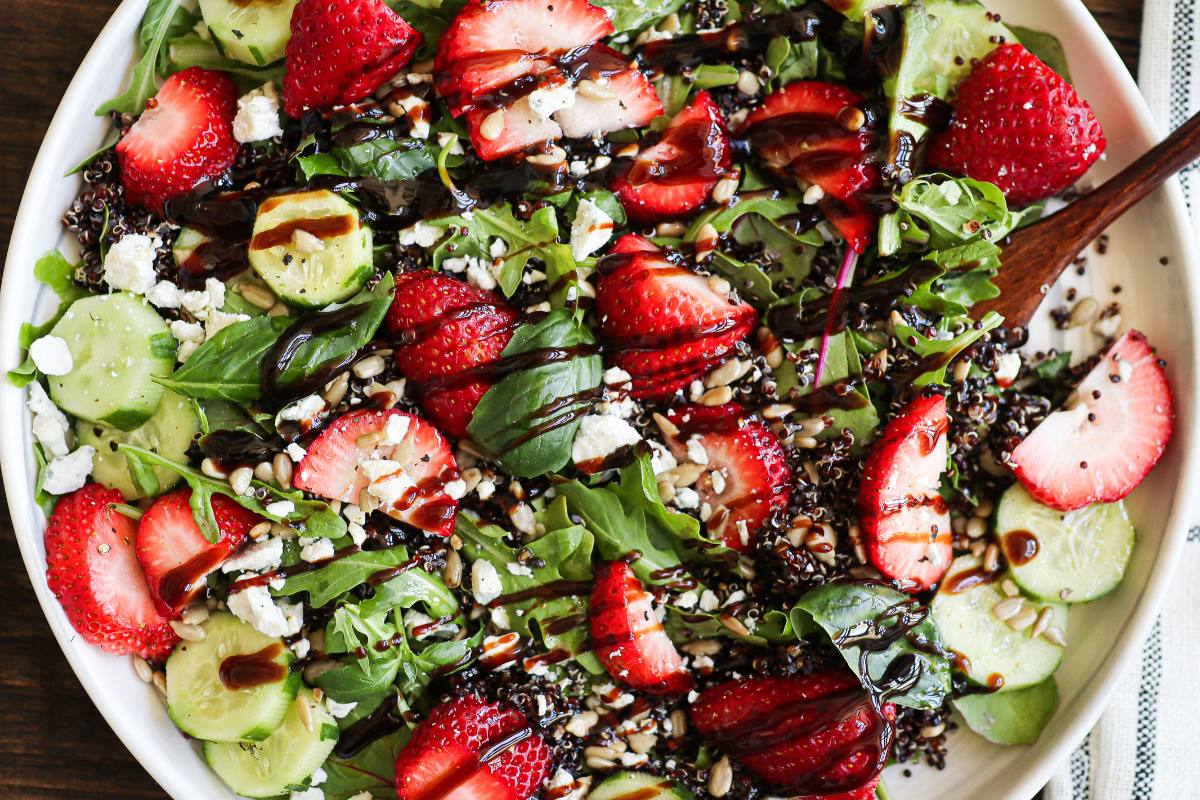 Strawberry Quinoa Salad with Sweet Balsamic Glaze