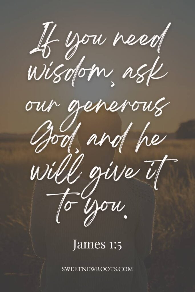 James 1:5 NLT Bible verse about asking God for wisdom and finding clarity.